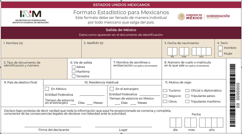 Mexico updates its immigration forms for 2021 New2021FEM