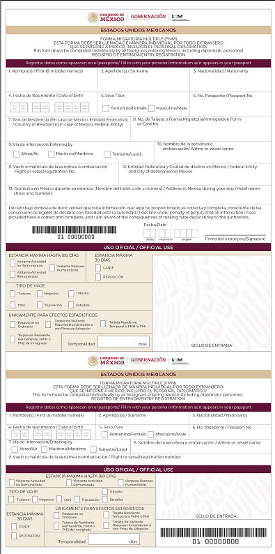 Mexico updates its immigration forms for 2021 New2021FMM